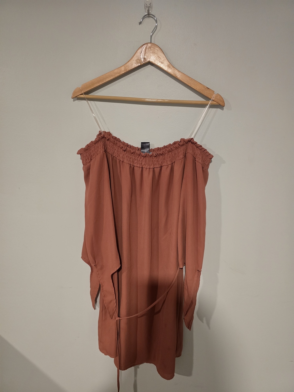 Off-Shoulder Rust Orange Mini Dress